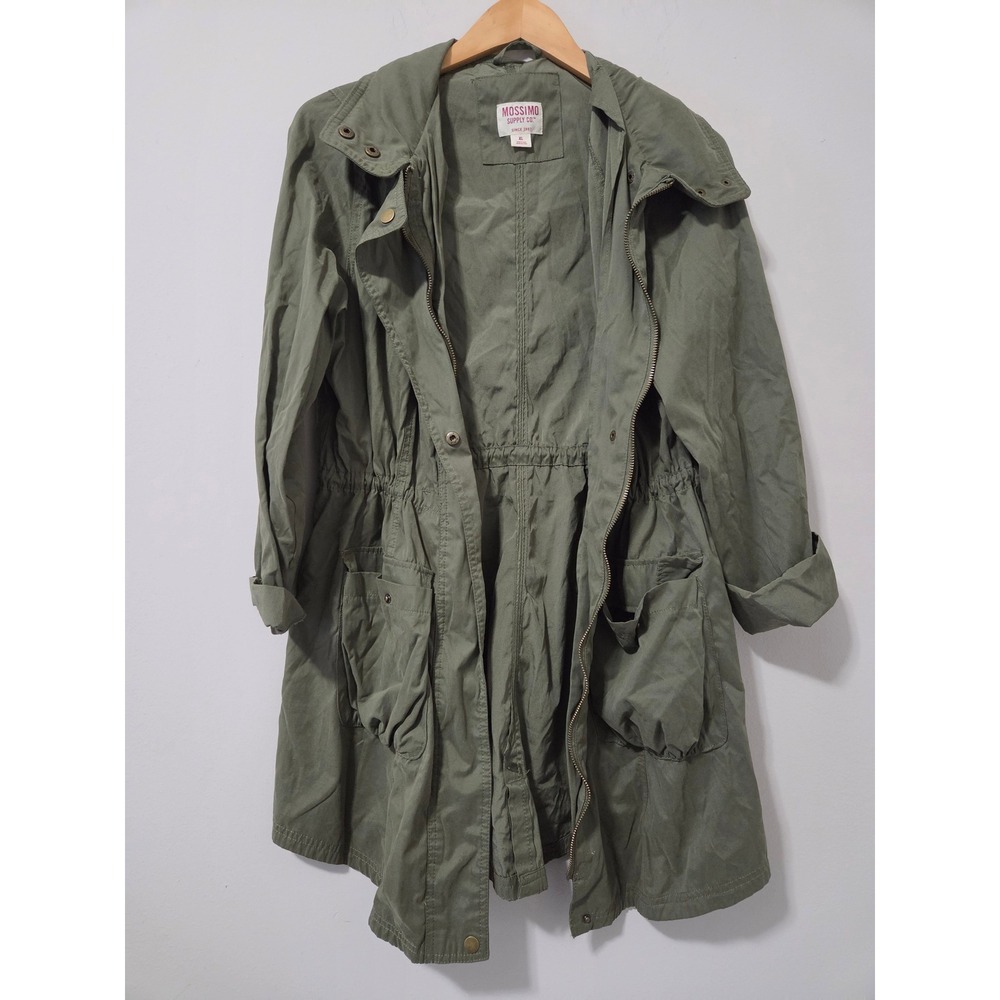 Mossimo Supply Co Womens Olive Green Utility Anorak Jacket Hidden Hood XL
